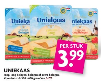 Aanbiedingen Uniekaas jong jong belegen - Uniekaas - Geldig van 18/06/2017 tot 25/06/2017 bij Deka Markt