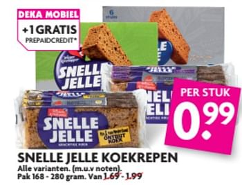 Aanbiedingen Snelle jelle koekrepen varianten - Snelle Jelle - Geldig van 18/06/2017 tot 25/06/2017 bij Deka Markt