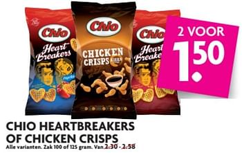 Aanbiedingen Chio heartbreakers of chicken crisps - Chio - Geldig van 18/06/2017 tot 25/06/2017 bij Deka Markt