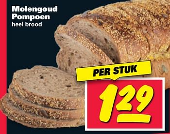 Aanbiedingen Molengoud pompoen heel brood - Molengoud - Geldig van 19/06/2017 tot 25/06/2017 bij Nettorama