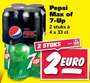 Aanbiedingen Pepsi max of 7-up - Pepsi - Geldig van 19/06/2017 tot 25/06/2017 bij Nettorama