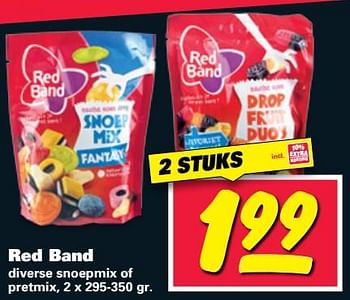 Aanbiedingen Red band diverse snoepmix of pretmix - Red band - Geldig van 19/06/2017 tot 25/06/2017 bij Nettorama