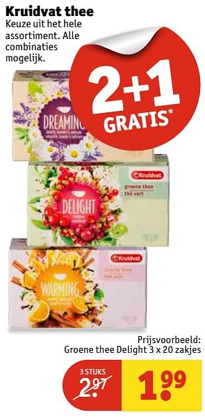 Aanbiedingen Groene thee delight - Huismerk - Kruidvat - Geldig van 20/06/2017 tot 25/06/2017 bij Kruidvat
