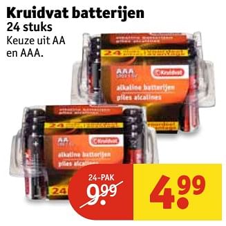 Aanbiedingen Kruidvat batterijen - Huismerk - Kruidvat - Geldig van 20/06/2017 tot 25/06/2017 bij Kruidvat