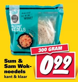 Aanbiedingen Sum + sam woknoedels kant + klaar - Sum&amp;Sam - Geldig van 19/06/2017 tot 25/06/2017 bij Nettorama
