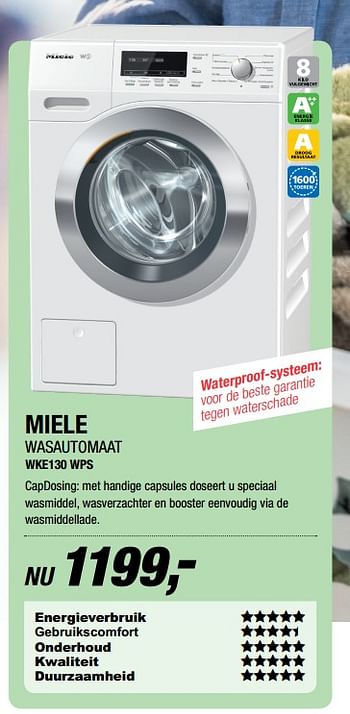 Aanbiedingen Miele wasautomaat wke130 wps - Miele - Geldig van 19/06/2017 tot 25/06/2017 bij Electro World