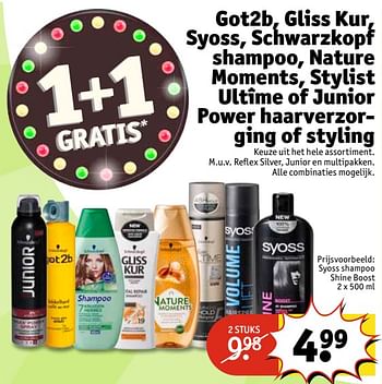 Aanbiedingen Syoss shampoo shine boost - Huismerk - Kruidvat - Geldig van 20/06/2017 tot 25/06/2017 bij Kruidvat