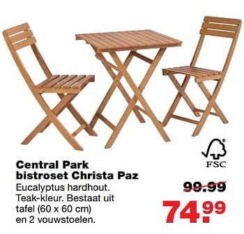 Aanbiedingen Central park bistroset christa paz - Central Park - Geldig van 16/06/2017 tot 25/06/2017 bij Praxis