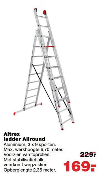 Aanbiedingen Altrex ladder allround - Altrex - Geldig van 16/06/2017 tot 25/06/2017 bij Praxis