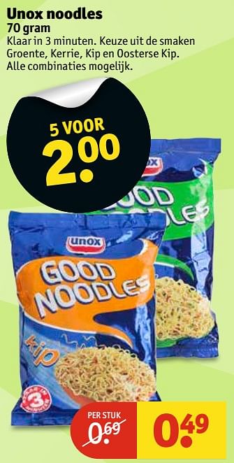Aanbiedingen Unox noodles - Unox - Geldig van 20/06/2017 tot 25/06/2017 bij Kruidvat