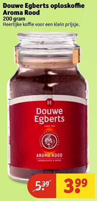 Aanbiedingen Douwe egberts oploskoffie aroma rood - Douwe Egberts - Geldig van 20/06/2017 tot 25/06/2017 bij Kruidvat