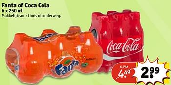 Aanbiedingen Fanta of coca cola - Huismerk - Kruidvat - Geldig van 20/06/2017 tot 25/06/2017 bij Kruidvat