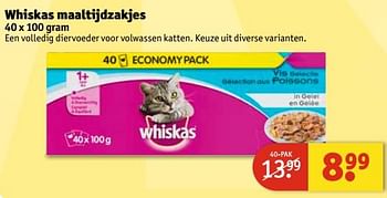 Aanbiedingen Whiskas maaltijdzakjes - Whiskas - Geldig van 20/06/2017 tot 25/06/2017 bij Kruidvat