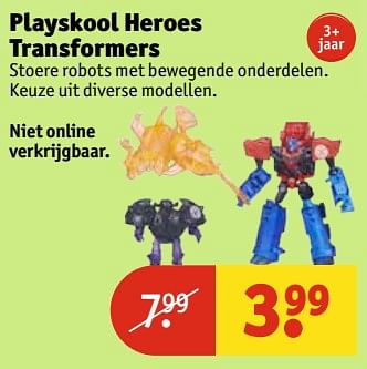 Aanbiedingen Playskool heroes transformers - Playskool - Geldig van 20/06/2017 tot 25/06/2017 bij Kruidvat
