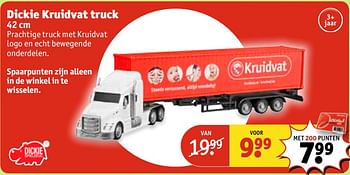 Aanbiedingen Dickie kruidvat truck - Dickie - Geldig van 20/06/2017 tot 25/06/2017 bij Kruidvat