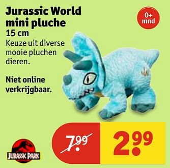 Aanbiedingen Jurassic world mini pluche - Jurassic World - Geldig van 20/06/2017 tot 25/06/2017 bij Kruidvat