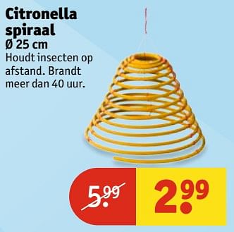Aanbiedingen Citronella spiraal - Huismerk - Kruidvat - Geldig van 20/06/2017 tot 25/06/2017 bij Kruidvat