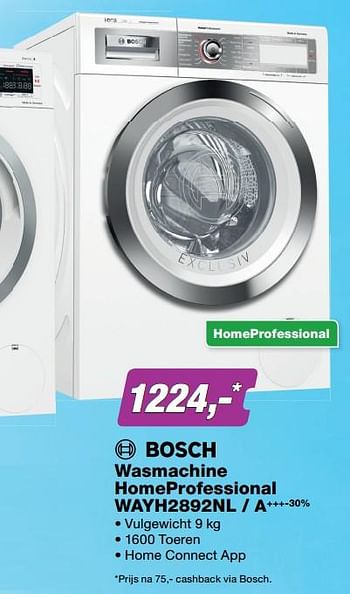 Aanbiedingen Bosch wasmachine homeprofessional wayh2892nl - a+++-30% - Bosch - Geldig van 19/06/2017 tot 02/07/2017 bij ElectronicPartner