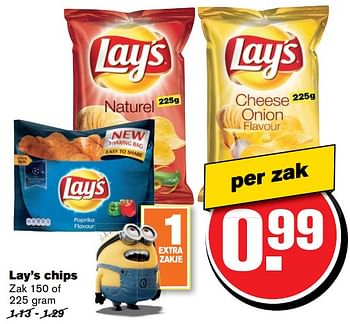 Aanbiedingen Lay`s chips - Lay's - Geldig van 21/06/2017 tot 27/06/2017 bij Hoogvliet