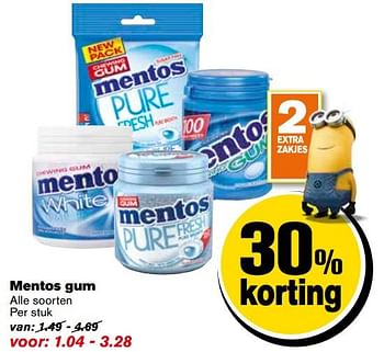 Aanbiedingen Mentos gum - Mentos - Geldig van 21/06/2017 tot 27/06/2017 bij Hoogvliet