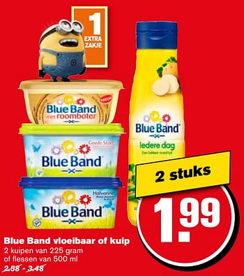 Aanbiedingen Blue band vloeibaar of kuip - Blue Band - Geldig van 21/06/2017 tot 27/06/2017 bij Hoogvliet