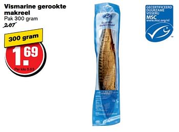 Aanbiedingen Vismarine gerookte makreel - Vismarine - Geldig van 21/06/2017 tot 27/06/2017 bij Hoogvliet