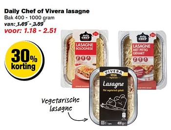 Aanbiedingen Daily chef of vivera lasagne - Huismerk - Hoogvliet - Geldig van 21/06/2017 tot 27/06/2017 bij Hoogvliet