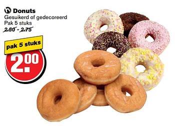 Aanbiedingen Donuts gesuikerd of gedecoreerd - Huismerk - Hoogvliet - Geldig van 21/06/2017 tot 27/06/2017 bij Hoogvliet