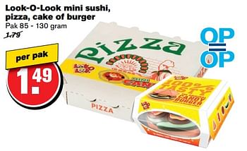 Aanbiedingen Look-o-look mini sushi, pizza, cake of burger - Look-O-Look - Geldig van 21/06/2017 tot 27/06/2017 bij Hoogvliet