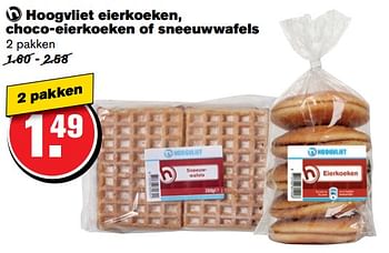 Aanbiedingen Hoogvliet eierkoeken, choco-eierkoeken of sneeuwwafels - Huismerk - Hoogvliet - Geldig van 21/06/2017 tot 27/06/2017 bij Hoogvliet