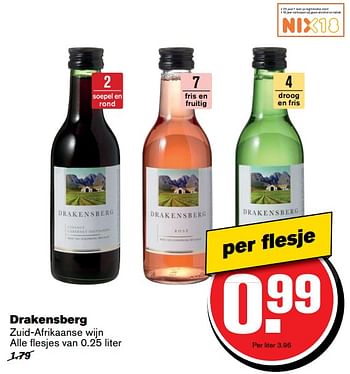 Aanbiedingen Drakensberg - Rode wijnen - Geldig van 21/06/2017 tot 27/06/2017 bij Hoogvliet