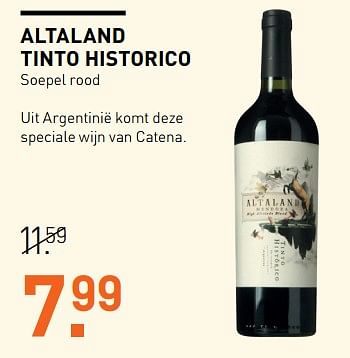 Aanbiedingen Altaland tinto historico soepel rood - Rode wijnen - Geldig van 19/06/2017 tot 02/07/2017 bij Gall & Gall