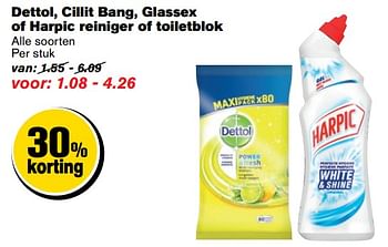 Aanbiedingen Dettol, cillit bang, glassex of harpic reiniger of toiletblok - Huismerk - Hoogvliet - Geldig van 21/06/2017 tot 27/06/2017 bij Hoogvliet