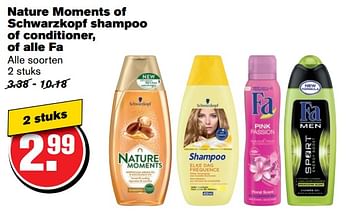 Aanbiedingen Nature moments of schwarzkopf shampoo of conditioner, of alle fa - Huismerk - Hoogvliet - Geldig van 21/06/2017 tot 27/06/2017 bij Hoogvliet
