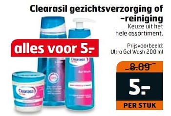 Aanbiedingen Ultra gel wash - Clearasil  - Geldig van 20/06/2017 tot 02/07/2017 bij Trekpleister