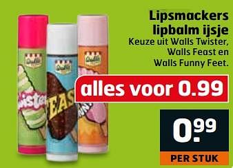 Aanbiedingen Lipsmackers lipbalm ijsje - Lipsmackers - Geldig van 20/06/2017 tot 02/07/2017 bij Trekpleister