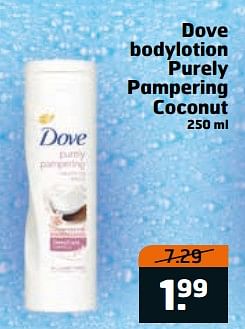 Aanbiedingen Dove bodylotion purely pampering coconut - Dove - Geldig van 20/06/2017 tot 02/07/2017 bij Trekpleister