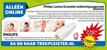 Aanbiedingen Philips lumea essential ontharingsapparaat bri858-00 - Philips - Geldig van 20/06/2017 tot 02/07/2017 bij Trekpleister