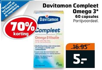 Aanbiedingen Davitamon compleet omega 3 - Davitamon - Geldig van 20/06/2017 tot 02/07/2017 bij Trekpleister