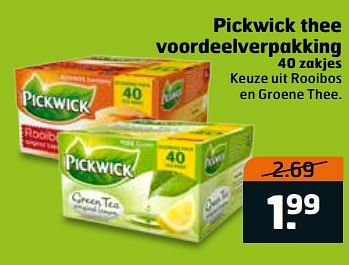 Aanbiedingen Pickwick thee voordeelverpakking - Pickwick - Geldig van 20/06/2017 tot 02/07/2017 bij Trekpleister