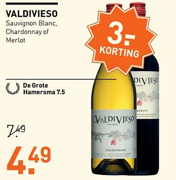 Aanbiedingen Valdivieso sauvignon blanc, chardonnay of merlot - Witte wijnen - Geldig van 19/06/2017 tot 02/07/2017 bij Gall & Gall