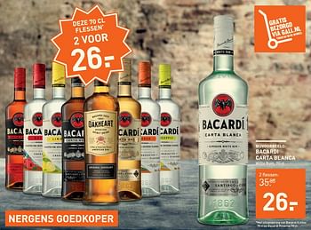 Aanbiedingen Bacardi carta blanca - Bacardi - Geldig van 19/06/2017 tot 02/07/2017 bij Gall & Gall