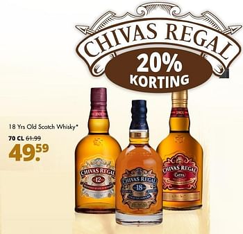 Aanbiedingen 18 yrs old scotch whisky - Chivas Regal - Geldig van 18/06/2017 tot 01/07/2017 bij Mitra