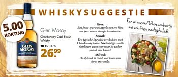 Aanbiedingen Glen moray chardonnay cask finish whisky - Glen Moray - Geldig van 18/06/2017 tot 01/07/2017 bij Mitra