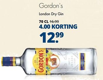 Aanbiedingen Gordon`s london dry gin - Gordon's - Geldig van 18/06/2017 tot 01/07/2017 bij Mitra