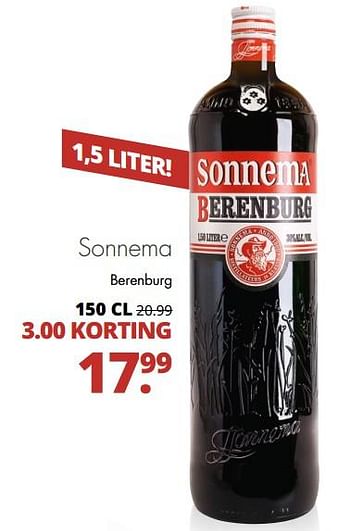 Aanbiedingen Sonnema berenburg - Sonnema - Geldig van 18/06/2017 tot 01/07/2017 bij Mitra