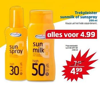 Aanbiedingen Sunmilk spf 50 - Huismerk - Trekpleister - Geldig van 20/06/2017 tot 02/07/2017 bij Trekpleister