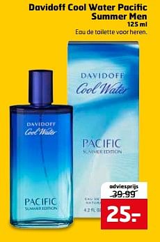 Aanbiedingen Davidoff cool water pacific summer men - Davidoff - Geldig van 20/06/2017 tot 02/07/2017 bij Trekpleister