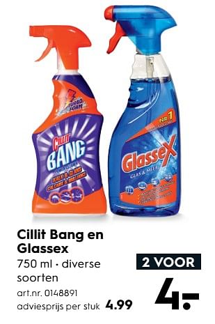 Aanbiedingen Cillit bang en glassex - Huismerk - Blokker - Geldig van 17/06/2017 tot 28/06/2017 bij Blokker