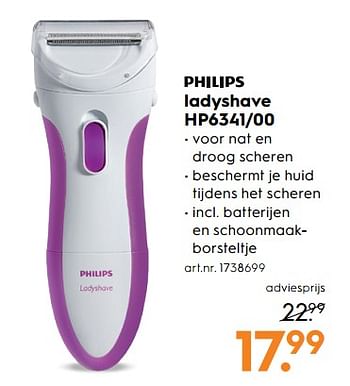 Aanbiedingen Philips ladyshave hp6341-00 - Philips - Geldig van 17/06/2017 tot 28/06/2017 bij Blokker